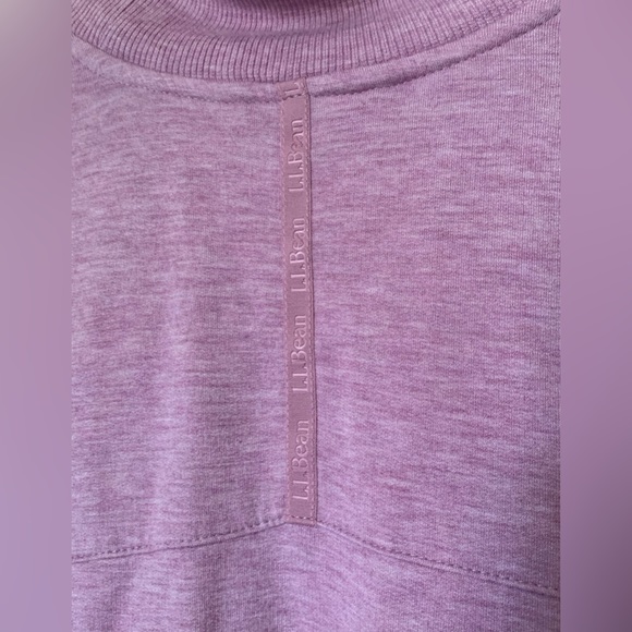 LL Bean softflex mock neck pullover M lavender hi-lo hem stretch super soft warm - Picture 4 of 7
